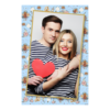 Fotobudka na weselu z błękitnym tłem + obrączki i kwiaty - Pocztówka 15x10cm model 323 - Thumbnail Image 1