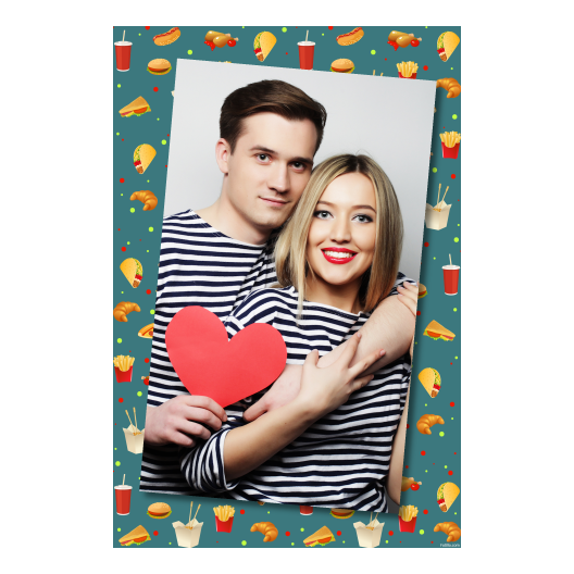 Fast Food Day with blue background + meals, dots - Postcard 6x4 model 323 - Image 7