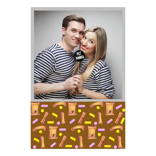 Dzień Papieru z brązowym tłem + dzieci i kolaż - Pocztówka 15x10cm model 325 - obrazek 3