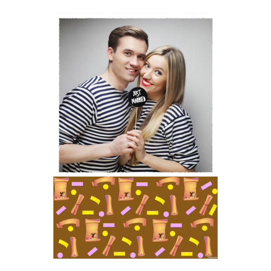 Dzień Papieru z brązowym tłem + dzieci i kolaż - Pocztówka 15x10cm model 325 - obrazek 5