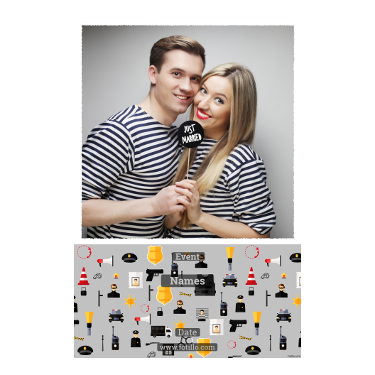 Dzień policjanta z szarym tłem + pojazdy i ludzie - Pocztówka 15x10cm model 325 - obrazek 6