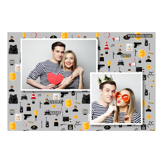 Dzień policjanta z szarym tłem + pojazdy i ludzie - Pocztówka 10x15cm model 402 - obrazek 6