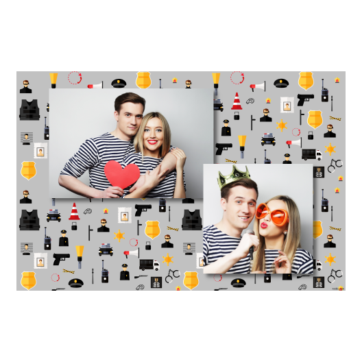 Dzień policjanta z szarym tłem + pojazdy i ludzie - Pocztówka 10x15cm model 402 - obrazek 7