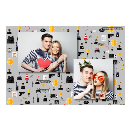Dzień policjanta z szarym tłem + pojazdy i ludzie - Pocztówka 10x15cm model 402 - obrazek 8