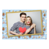 Fotobudka na weselu z błękitnym tłem + obrączki i kwiaty - Pocztówka 10x15cm model 405 - Thumbnail Image 1