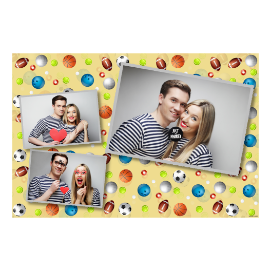 Dzień Zabawy Piłką z żółtym tłem + piłki i sport - Pocztówka 10x15cm model 406 - obrazek 3