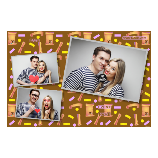 Dzień Papieru z brązowym tłem + dzieci i kolaż - Pocztówka 10x15cm model 406 - obrazek 4