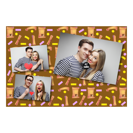 Dzień Papieru z brązowym tłem + dzieci i kolaż - Pocztówka 10x15cm model 406 - obrazek 7