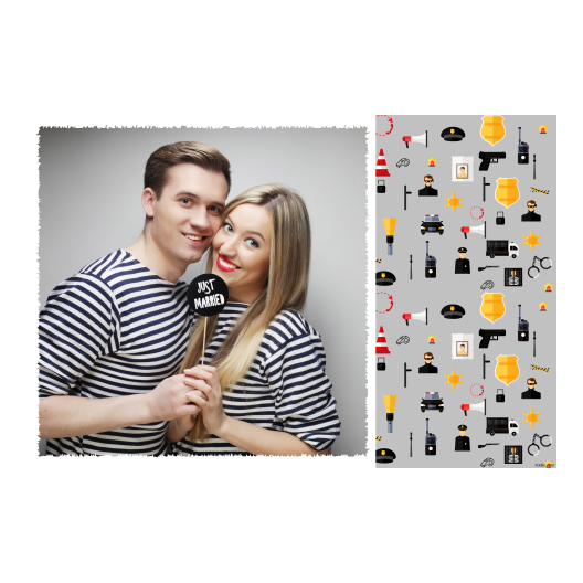 Dzień policjanta z szarym tłem + pojazdy i ludzie - Pocztówka 10x15cm model 408 - obrazek 5