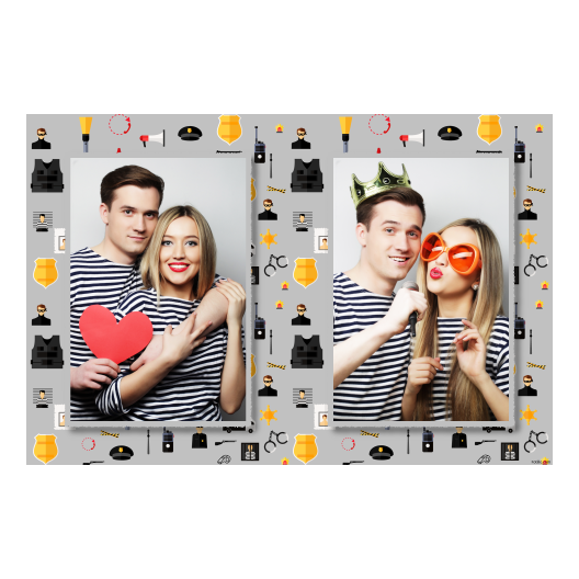 Dzień policjanta z szarym tłem + pojazdy i ludzie - Pocztówka 10x15cm model 411 - obrazek 3