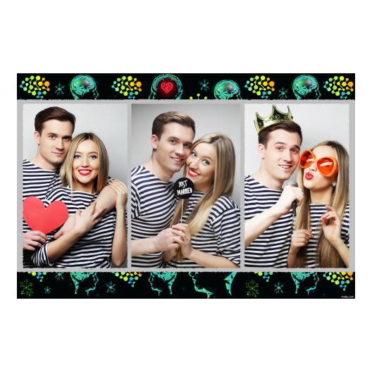 Brain Day with black background + faces, hearts - Postcard 4x6 model 412 - Image 3