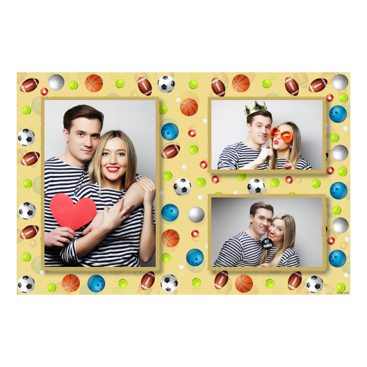 Dzień Zabawy Piłką z żółtym tłem + piłki i sport - Pocztówka 10x15cm model 413 - obrazek 1