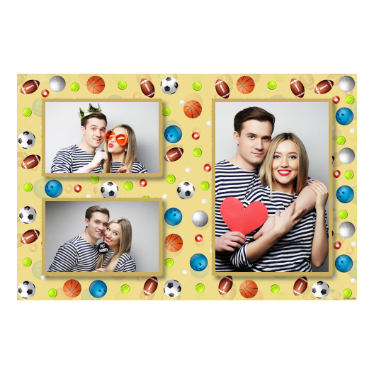 Dzień Zabawy Piłką z żółtym tłem + piłki i sport - Pocztówka 10x15cm model 414 - obrazek 1