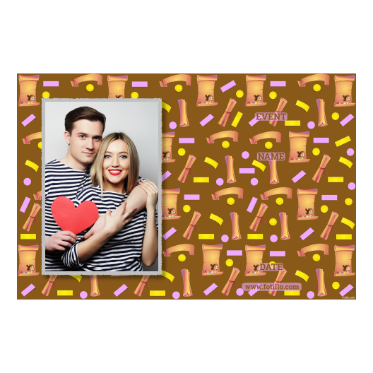 Dzień Papieru z brązowym tłem + dzieci i kolaż - Pocztówka 10x15cm model 415 - obrazek 4