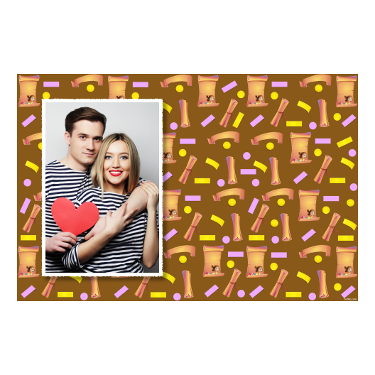 Dzień Papieru z brązowym tłem + dzieci i kolaż - Pocztówka 10x15cm model 415 - obrazek 5
