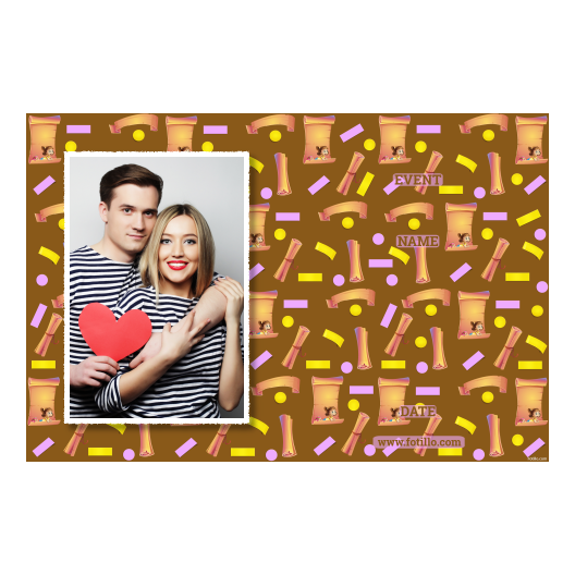 Dzień Papieru z brązowym tłem + dzieci i kolaż - Pocztówka 10x15cm model 415 - obrazek 6