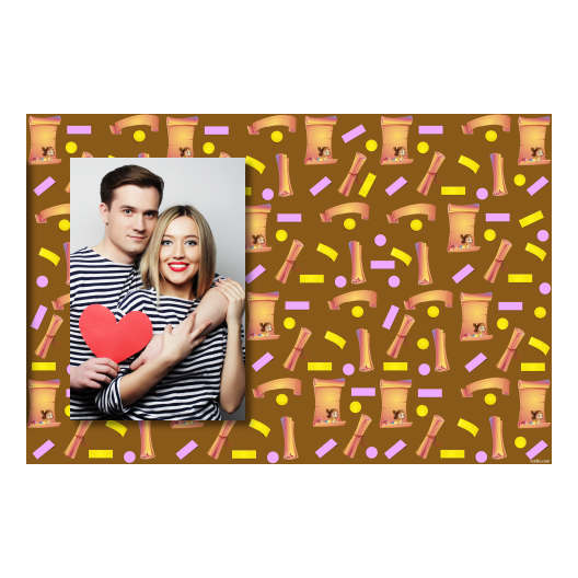 Dzień Papieru z brązowym tłem + dzieci i kolaż - Pocztówka 10x15cm model 415 - obrazek 7