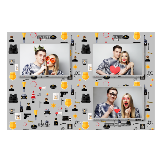 Dzień policjanta z szarym tłem + pojazdy i ludzie - Pocztówka 10x15cm model 419 - obrazek 4