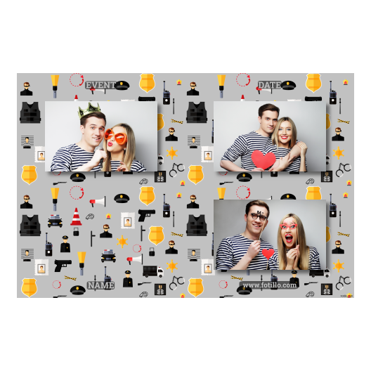 Dzień policjanta z szarym tłem + pojazdy i ludzie - Pocztówka 10x15cm model 419 - obrazek 8