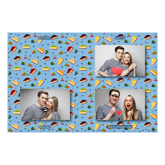 Dzień Sernika z błękitnym tłem + owoce i słodkości - Pocztówka 10x15cm model 421 - obrazek 8