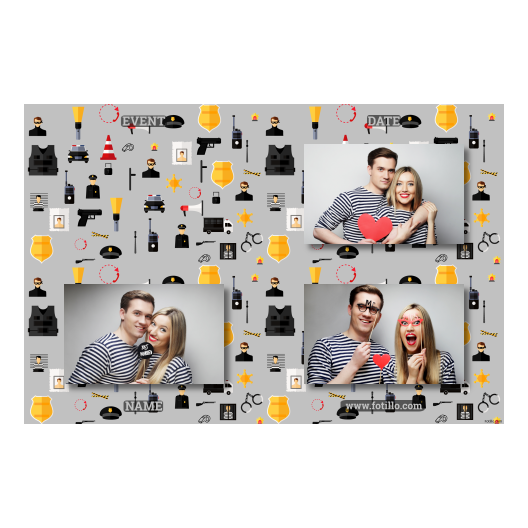 Dzień policjanta z szarym tłem + pojazdy i ludzie - Pocztówka 10x15cm model 421 - obrazek 8