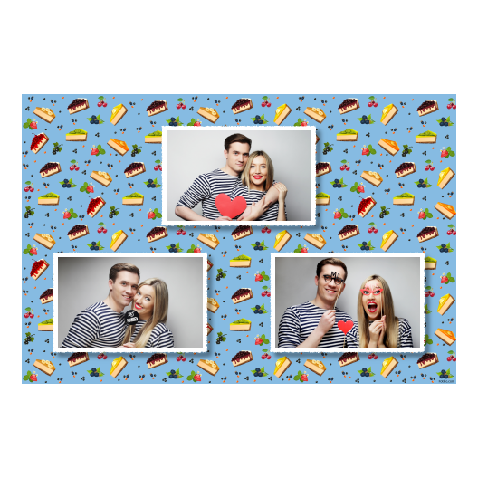 Dzień Sernika z błękitnym tłem + owoce i słodkości - Pocztówka 10x15cm model 422 - obrazek 5