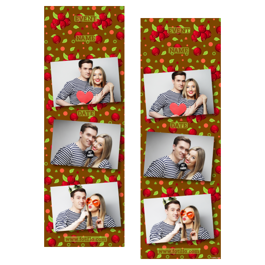 Cranberry Day + dots and leaves + 103 brown with captions