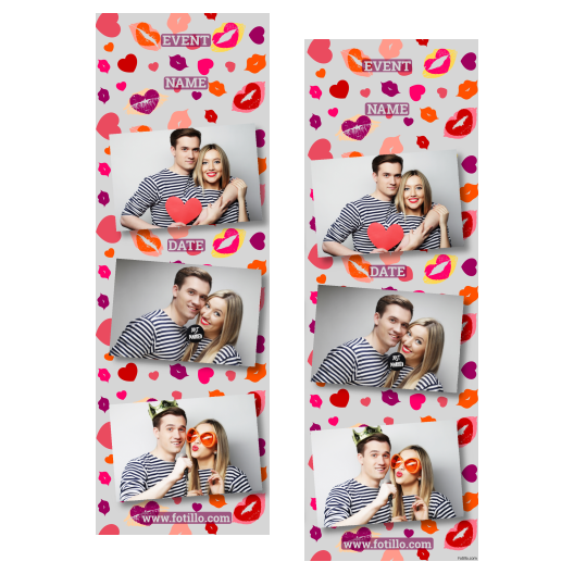 Kissing Day + hearts + 103 gray with captions