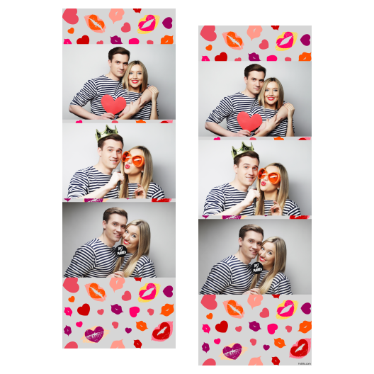Kissing Day + hearts + 104 gray