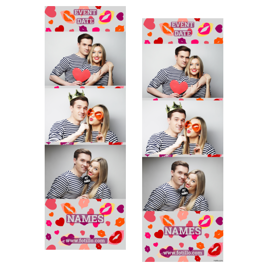 Kissing Day + hearts + 104 gray with captions