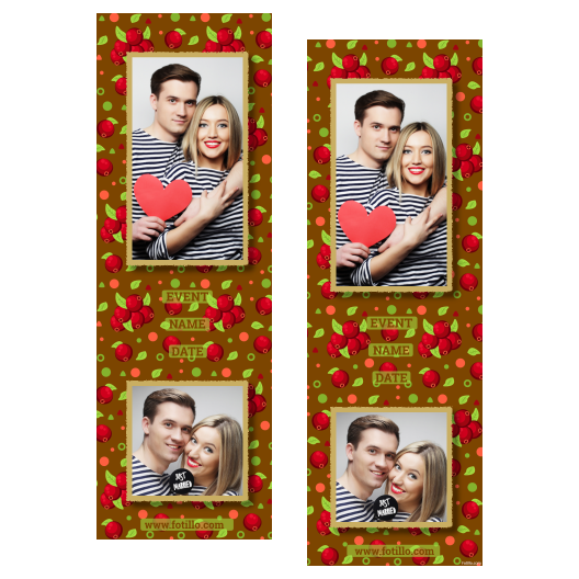 Cranberry Day + dots and leaves + 110 brown with captions