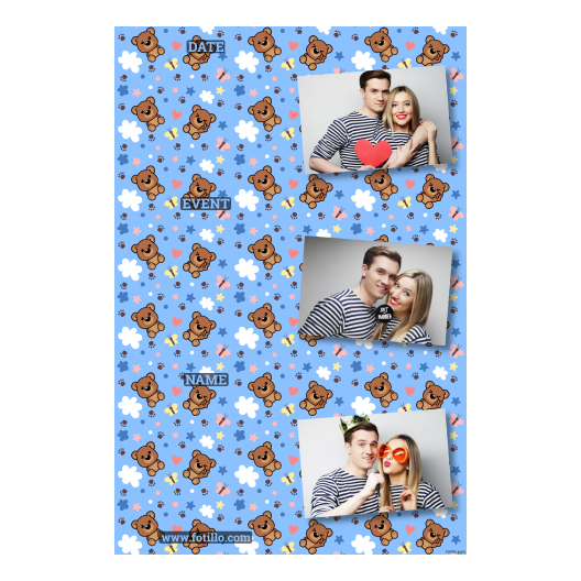 Teddy Bear Day + animals and stars + 301 light blue with captions Teddy Bear Day + animals and stars + 301 light blue with captions