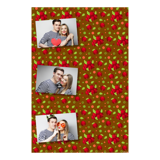 Cranberry Day + dots and leaves + 302 brown
