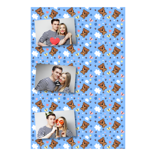 Teddy Bear Day + animals and stars + 302 light blue