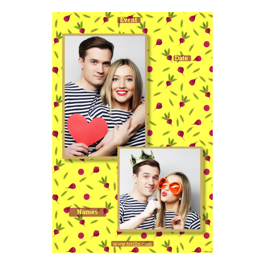 Beet Day + vegetables and leaves + 307 yellow with captions