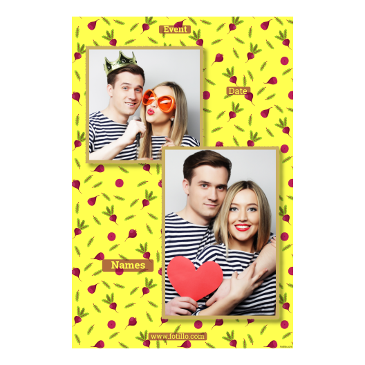 Beet Day + vegetables and leaves + 310 yellow with captions