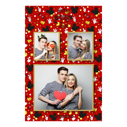 Dzień Myszki Miki + gwiazdy + 320 czerwony z podpisami Dzień Myszki Miki + gwiazdy + 320 czerwony z podpisami