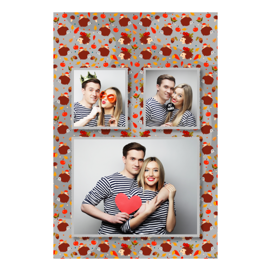 Hedgehog Day + leaves and fruits + 320 gray Hedgehog Day + leaves and fruits + 320 gray