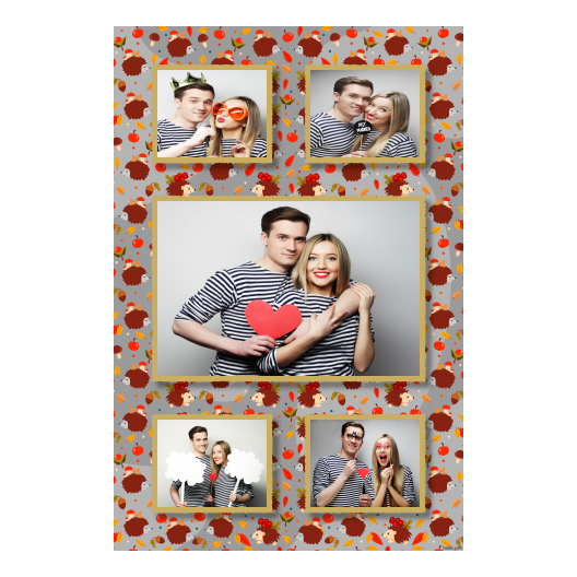 Hedgehog Day + leaves and fruits + 321 gray Hedgehog Day + leaves and fruits + 321 gray