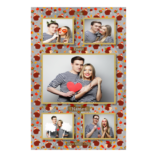 Hedgehog Day + leaves and fruits + 321 gray with captions Hedgehog Day + leaves and fruits + 321 gray with captions