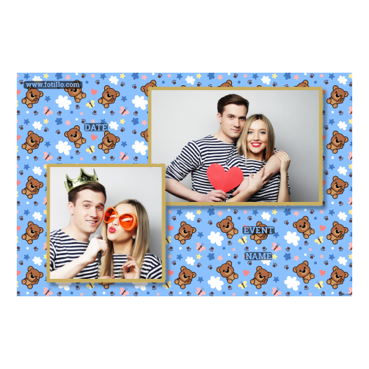 Teddy Bear Day + animals and stars + 401 light blue with captions Teddy Bear Day + animals and stars + 401 light blue with captions