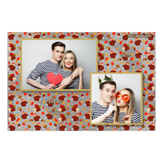 Hedgehog Day + leaves and fruits + 402 gray with captions Hedgehog Day + leaves and fruits + 402 gray with captions