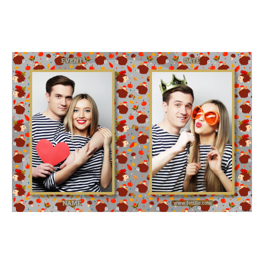 Hedgehog Day + leaves and fruits + 411 gray with captions Hedgehog Day + leaves and fruits + 411 gray with captions