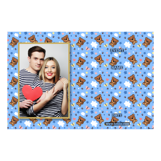 Teddy Bear Day + animals and stars + 415 light blue with captions Teddy Bear Day + animals and stars + 415 light blue with captions