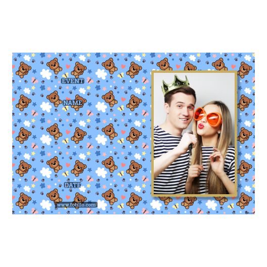 Teddy Bear Day + animals and stars + 416 light blue with captions Teddy Bear Day + animals and stars + 416 light blue with captions