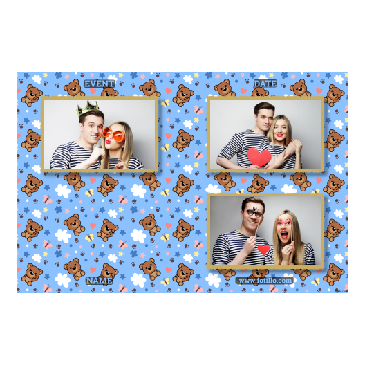 Teddy Bear Day + animals and stars + 419 light blue with captions Teddy Bear Day + animals and stars + 419 light blue with captions