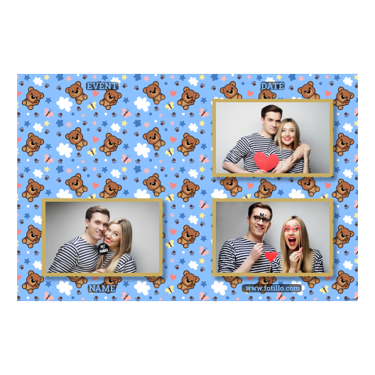 Teddy Bear Day + animals and stars + 421 light blue with captions Teddy Bear Day + animals and stars + 421 light blue with captions