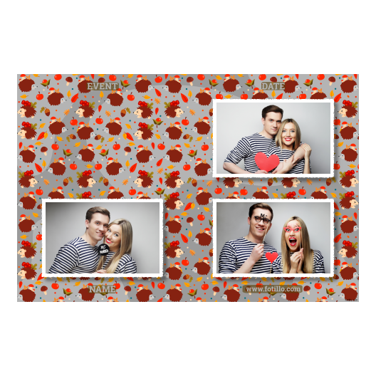 Hedgehog Day + leaves and fruits + 421 gray with captions Hedgehog Day + leaves and fruits + 421 gray with captions
