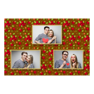 Cranberry Day + dots and leaves + 422 brown