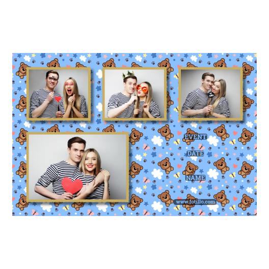 Teddy Bear Day + animals and stars + 427 light blue with captions Teddy Bear Day + animals and stars + 427 light blue with captions